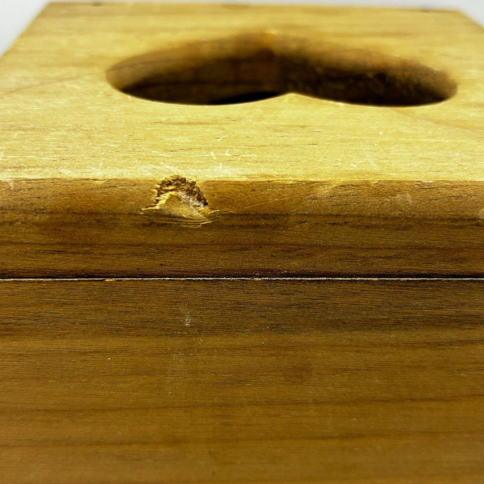 Solid Wood Carved Heart Apple Hand Painted Tissue Box Cottage Granny Core VTG | eBay