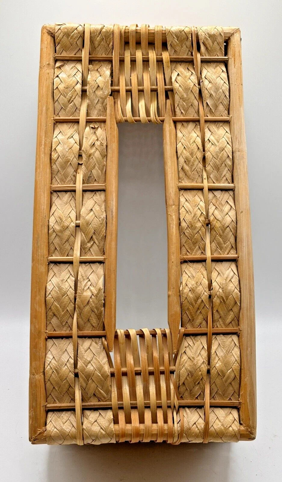 Wicker Straw Bamboo 70's Tissue Box Cover Woven Boho Shabby Chic Jungalow VTG | eBay