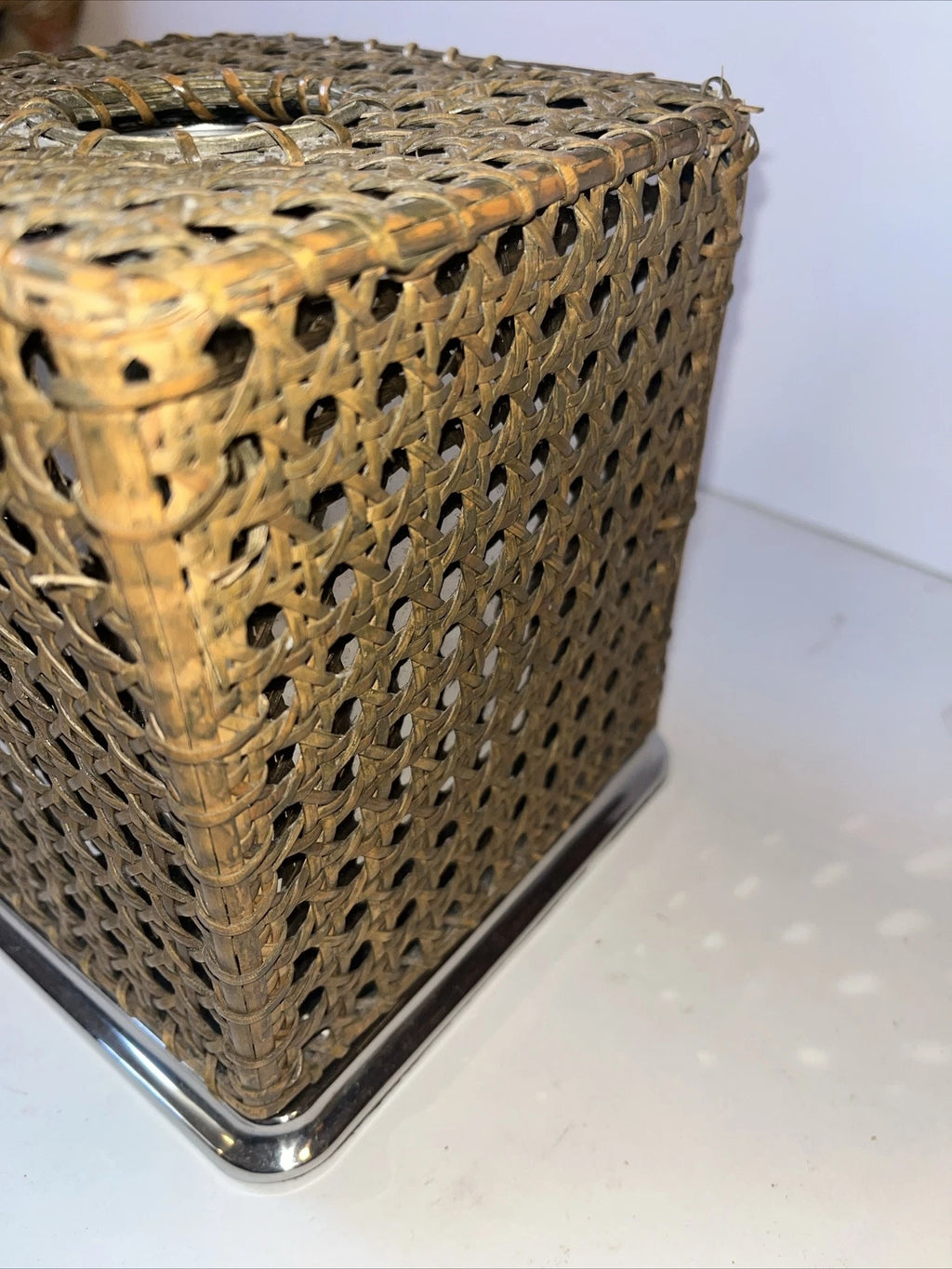 Tissue Holder Box Wicker Bamboo Rattan Cover Woven Square Natural Boho | eBay