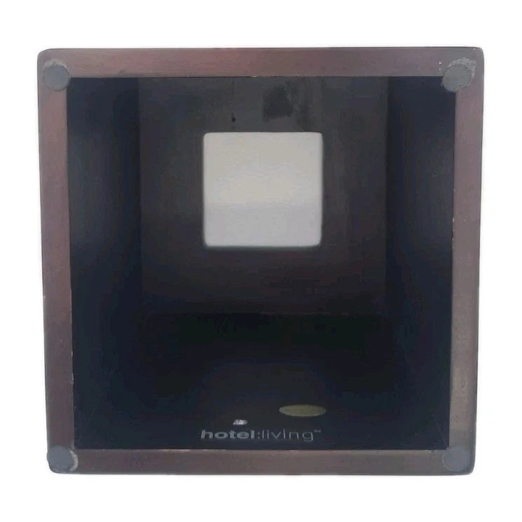 Tissue Square Box Holder Vanity Bathroom Dark Wood Brush Nickel Inlay Stripes | eBay