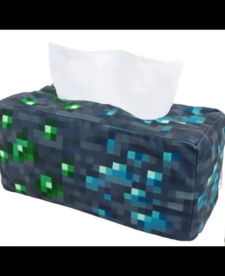 Minecraft Tissue Box Cover Ore Emerald & Diamond ore | eBay