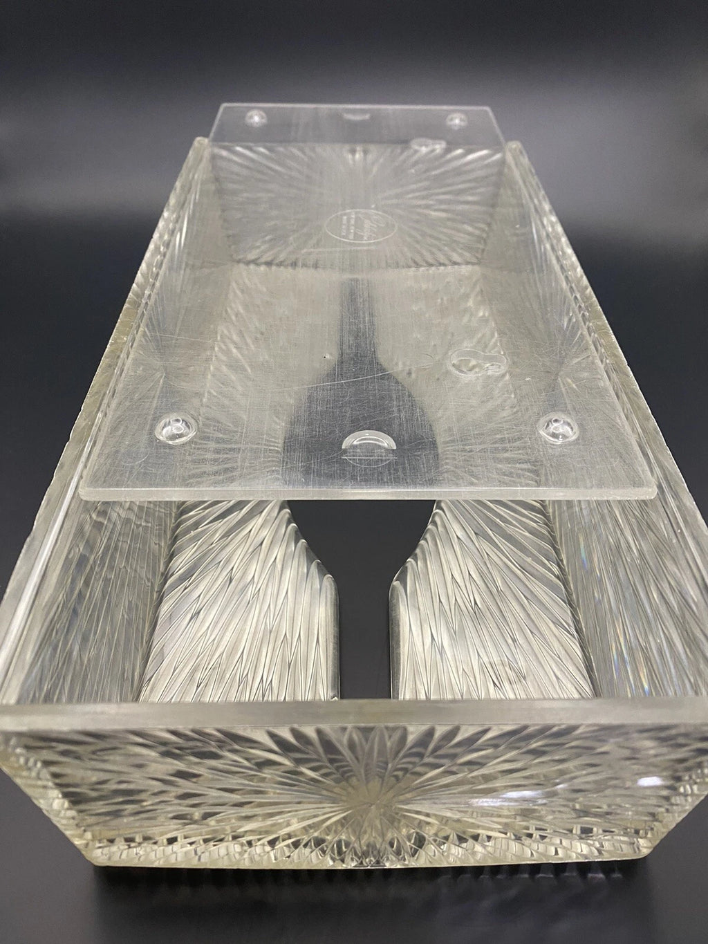 Vtg Home Decor Clear Lucite Starburst Tissue Box Holder Hollywood Regency GUC | eBay