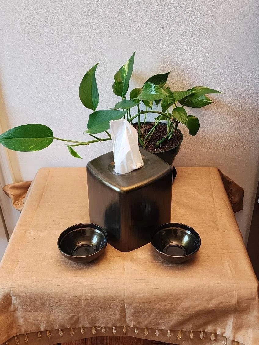 Tissue Holder Cover With Small Matching Candle Holder /Candy Dish Table Setting | eBay