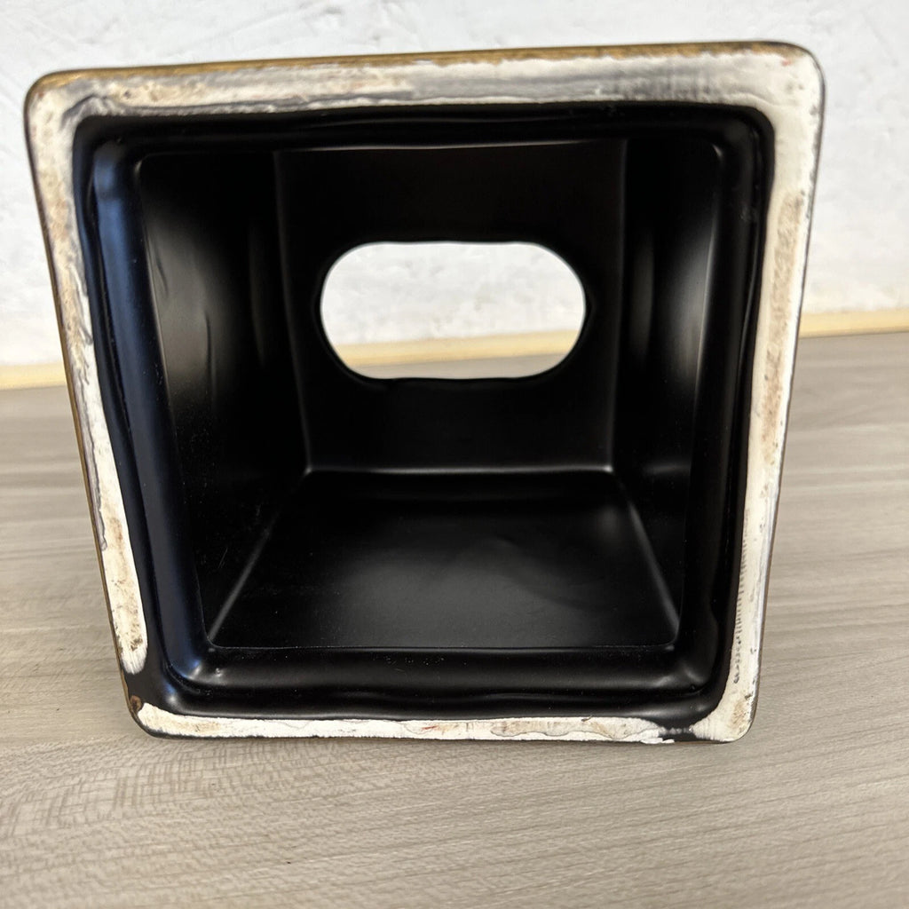 Vintage Bronze Gold Accent Ceramic Tissue Box Holder Cover | eBay