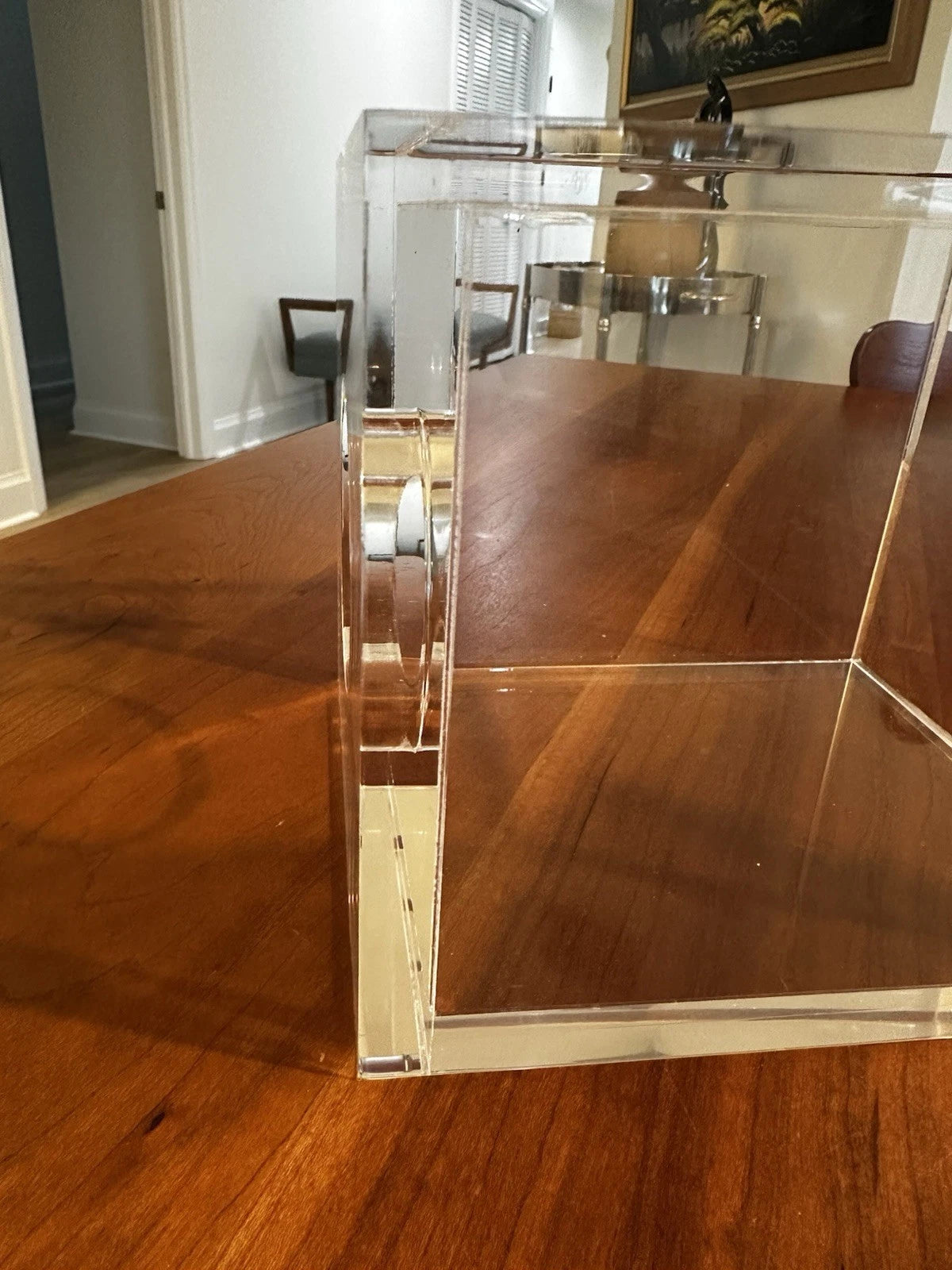 VTG Luxury Heavy Lucite Tissue Box Cover – Thick Clear Acrylic Cube Modern | eBay