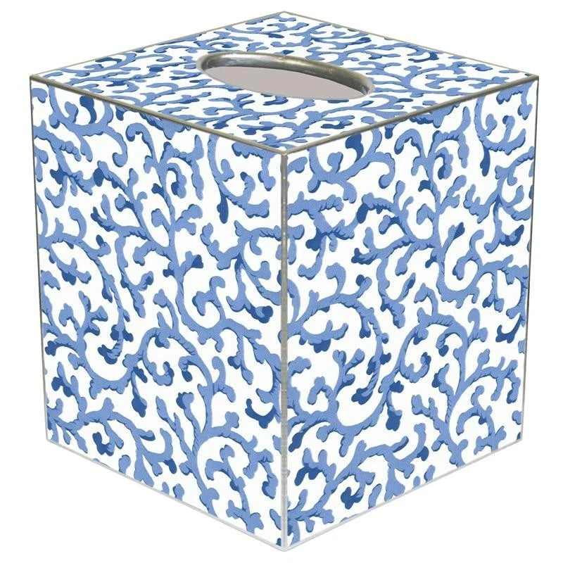 Marye-Kelley, "Waverly Blue Scroll" Facial Tissue Cubed Box Cover, New | eBay