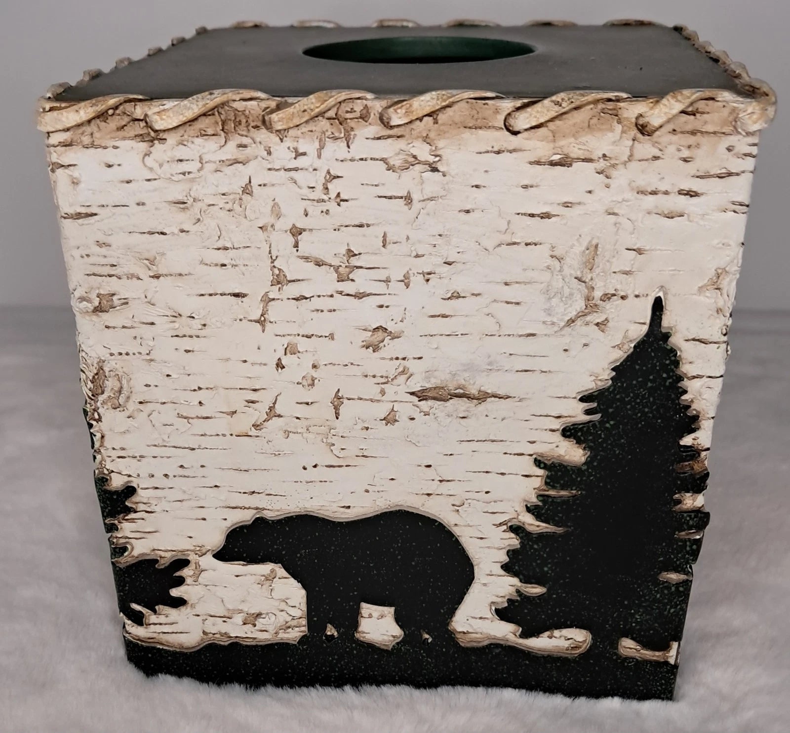 Bear And Moose Birch Cabin Tissue Box Cover Heavy Rustic Nature Country Woods | eBay
