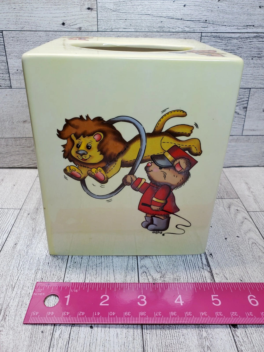 Vintage Handmade Ceramic Tissue Box Cover Baby's Room Teddy Bear Circus | eBay