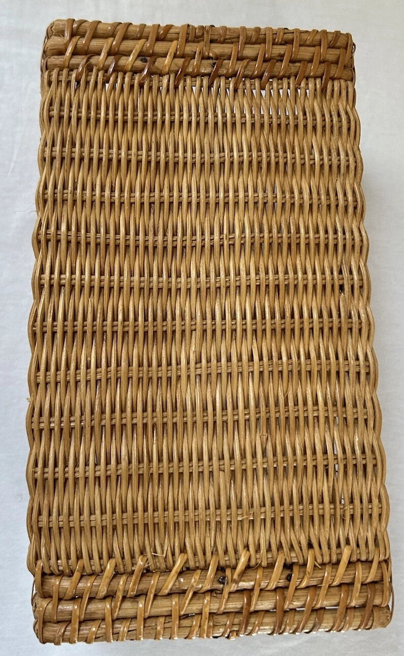 Vintage Rattan Wicker Tissue Box Cover Holder 1970s Boho Bathroom READ | eBay