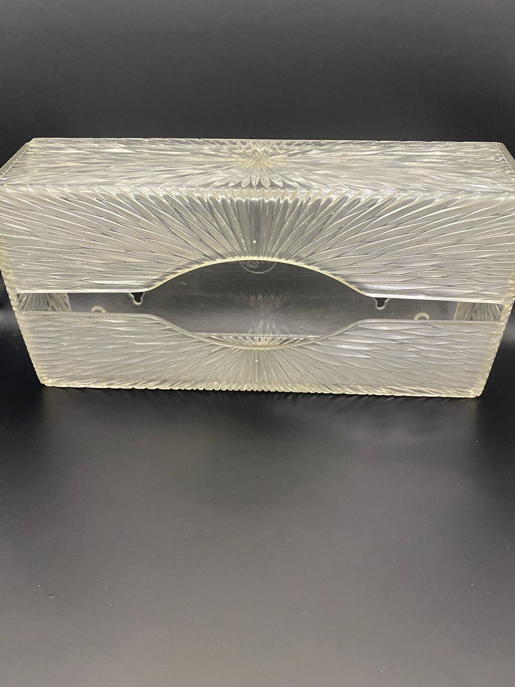Vtg Home Decor Clear Lucite Starburst Tissue Box Holder Hollywood Regency GUC | eBay