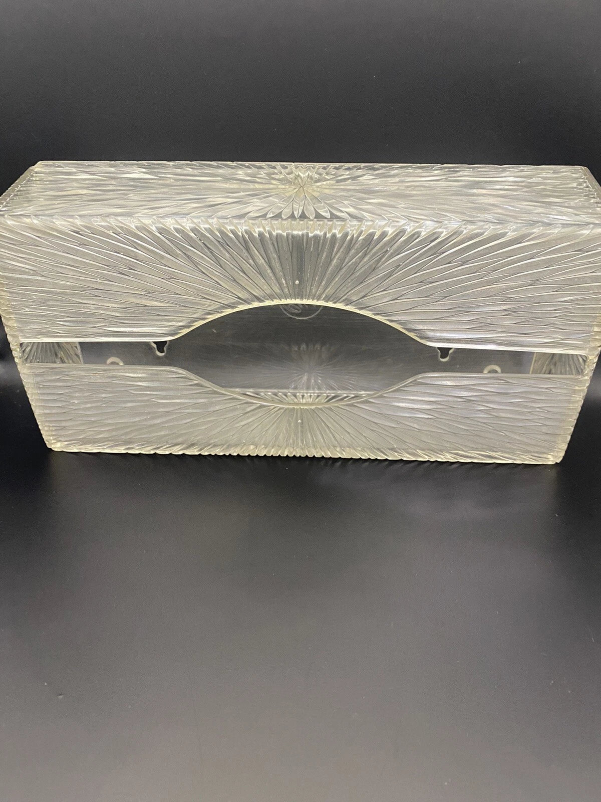 Vtg Home Decor Clear Lucite Starburst Tissue Box Holder Hollywood Regency GUC | eBay