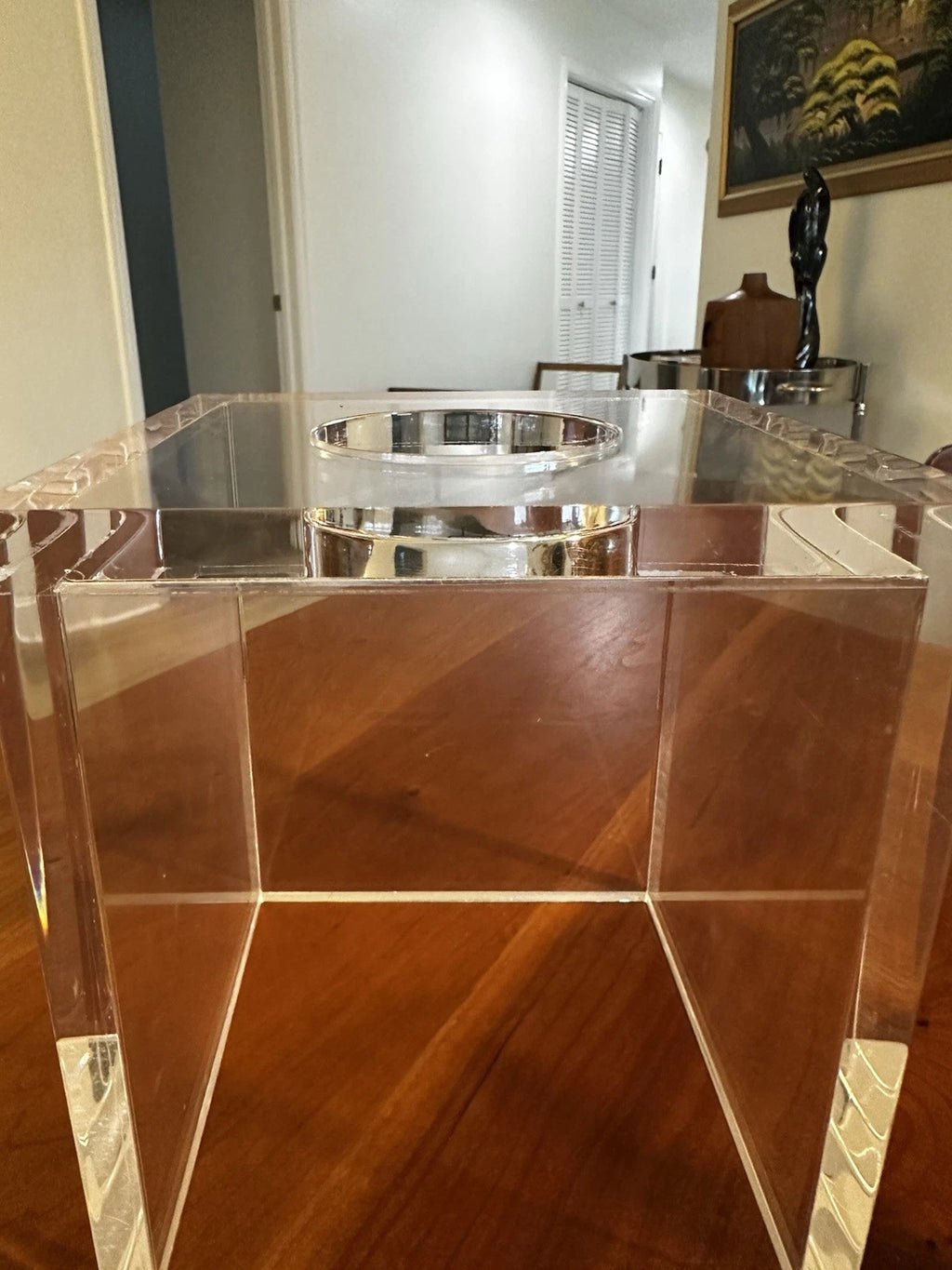 VTG Luxury Heavy Lucite Tissue Box Cover – Thick Clear Acrylic Cube Modern | eBay