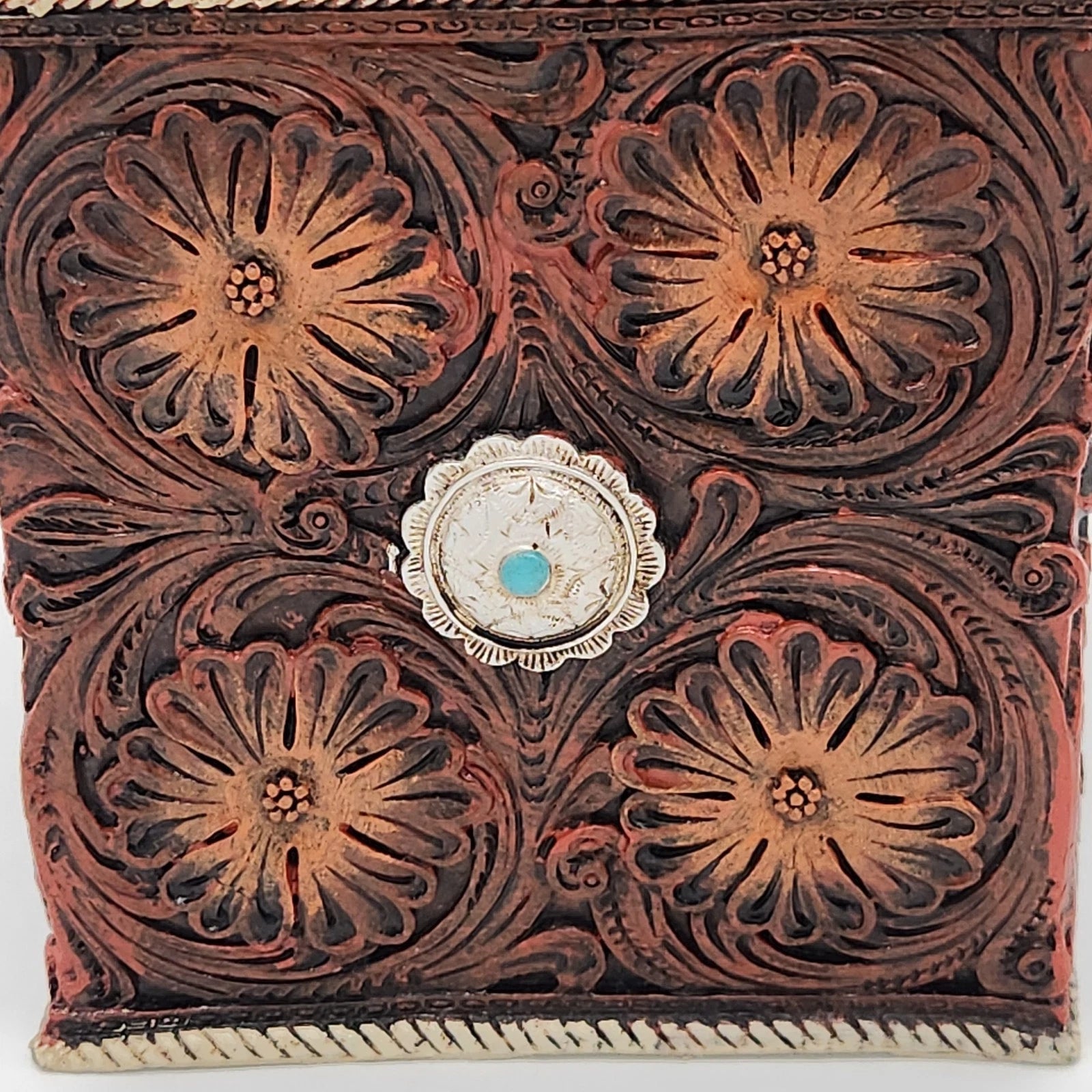 Western Tooled Leather Tissue Box Cover Polyresin | eBay