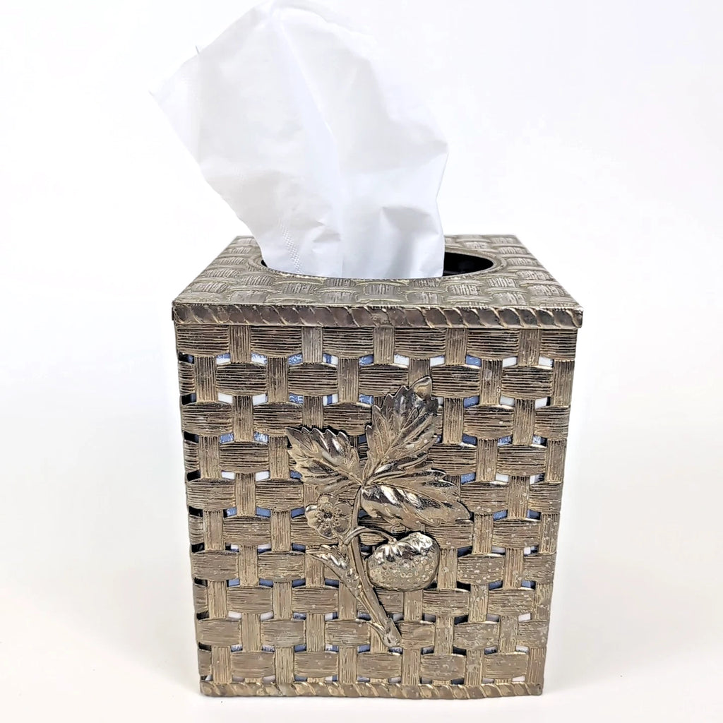 Vintage Hollywood Regency Brass Gold Tone Strawberry Tissue Box Holder Cover | eBay