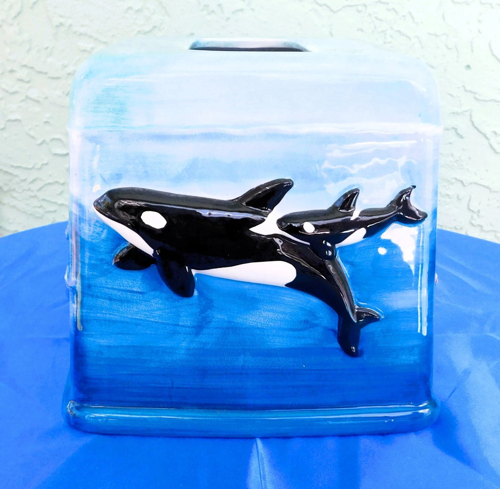 Wyland Studios 7"X 7" Clay Tissue Box Sea Turtles Dolphins Whales | eBay