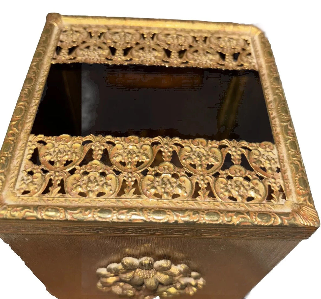 1950’S GOLDTONE HOLLYWOOD REGENCY ROSE WREATH TISSUE BOX COVER | eBay
