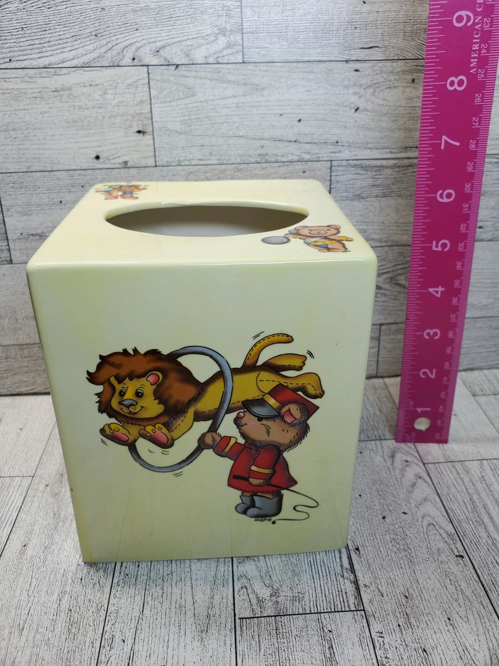 Vintage Handmade Ceramic Tissue Box Cover Baby's Room Teddy Bear Circus | eBay