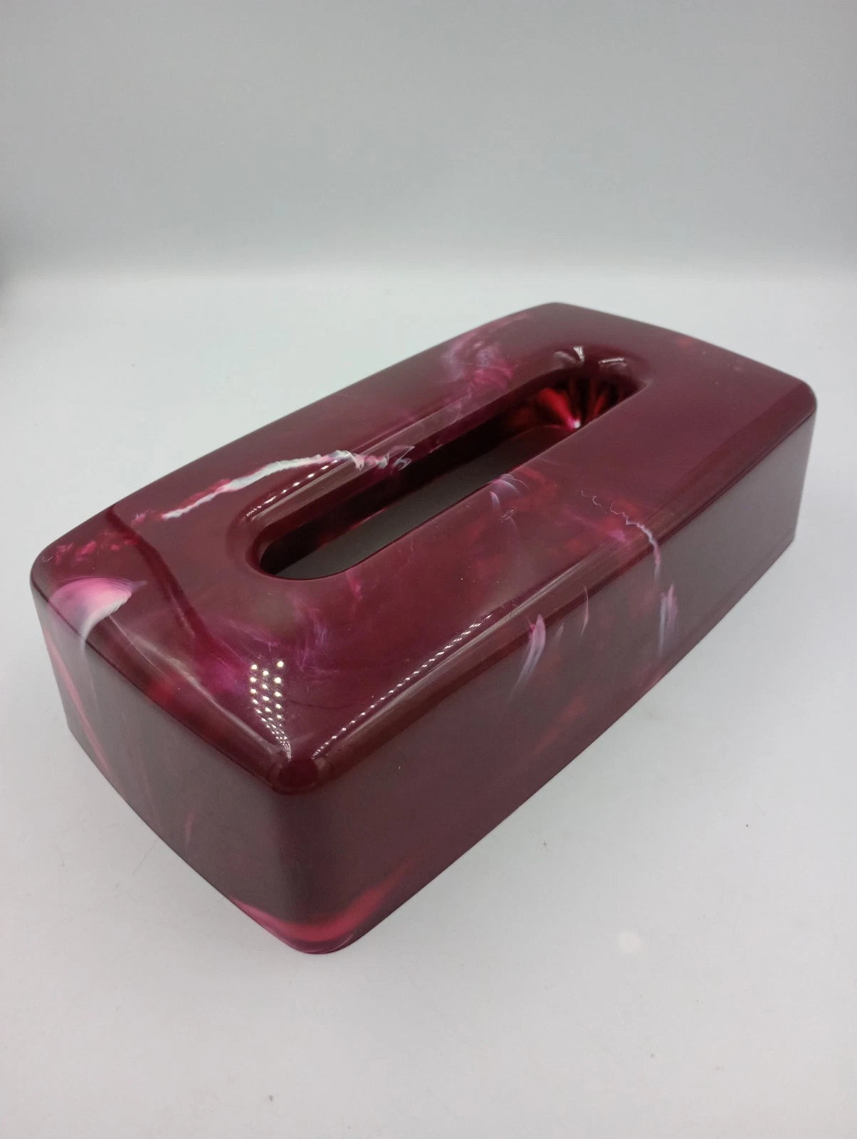 Faux Marble Vintage Acrylic Lucite Plastic Tissue Box Holder Pink Magenta Rose | eBay