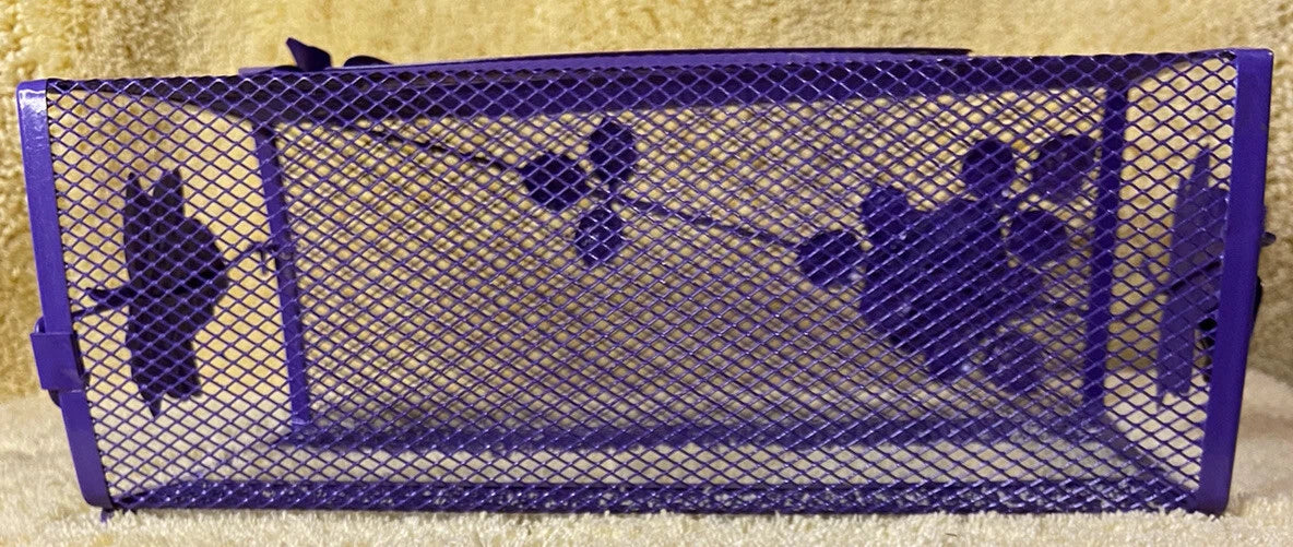Vintage Purple Tissue Box Holder Wire Mesh Metal Purple Roses 80s Hollywood | eBay