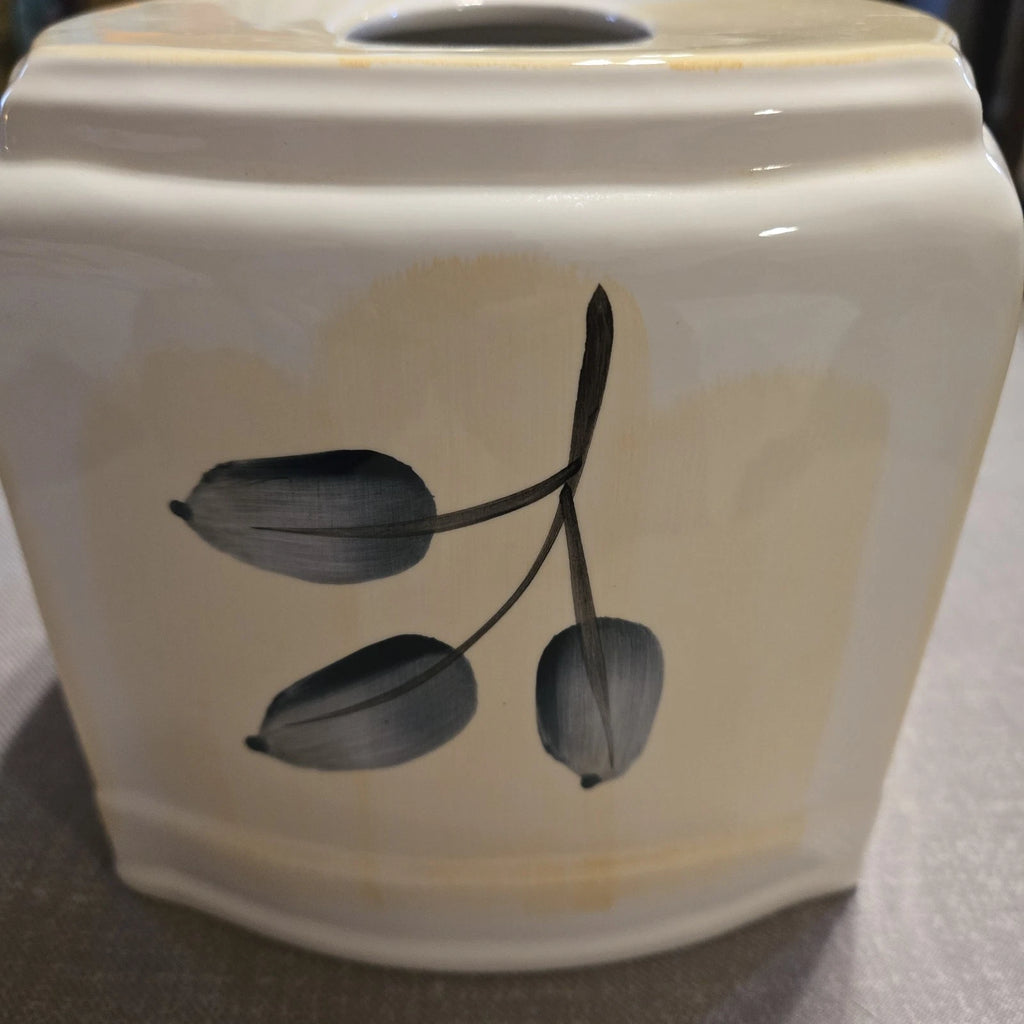 Vtg Croscill HandPainted Ceramic Tissue Box Cover Gazebo Floral Botanical New | eBay
