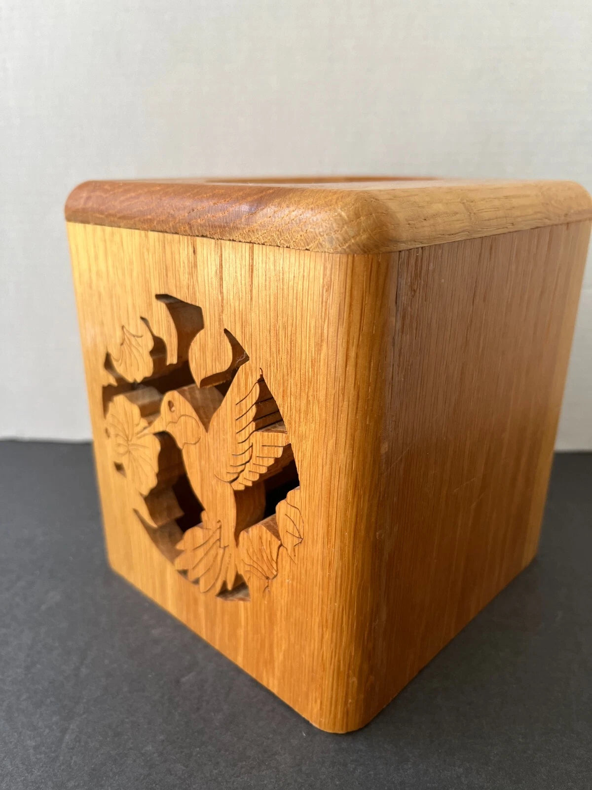 Wooden HUMMINGBIRD Cut-Out Design Pattern Square TISSUE BOX Cover | eBay