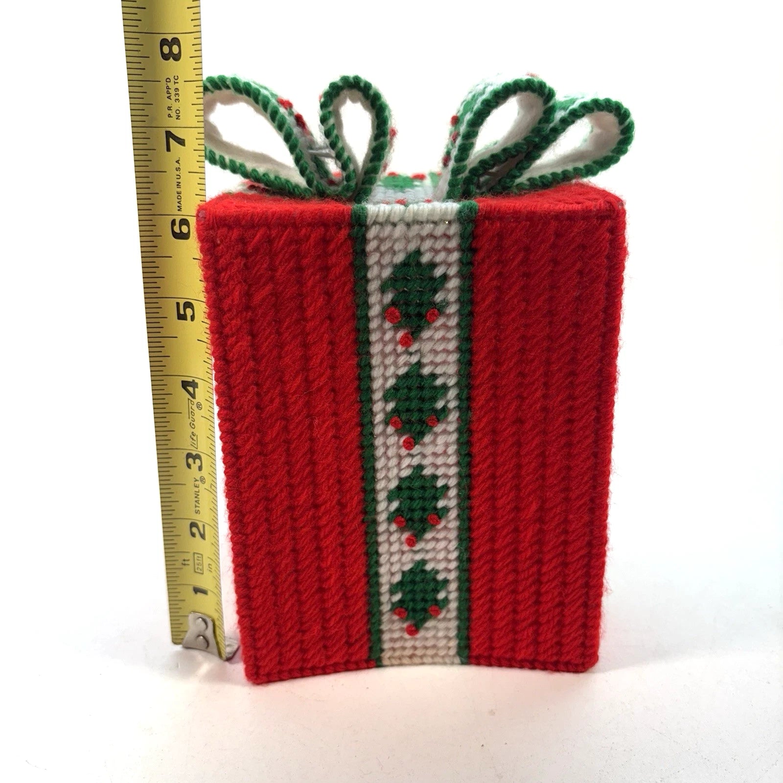 Vintage Plastic Canvas Needlepoint Christmas Square Tissue Cover Box Lot of 2 | eBay