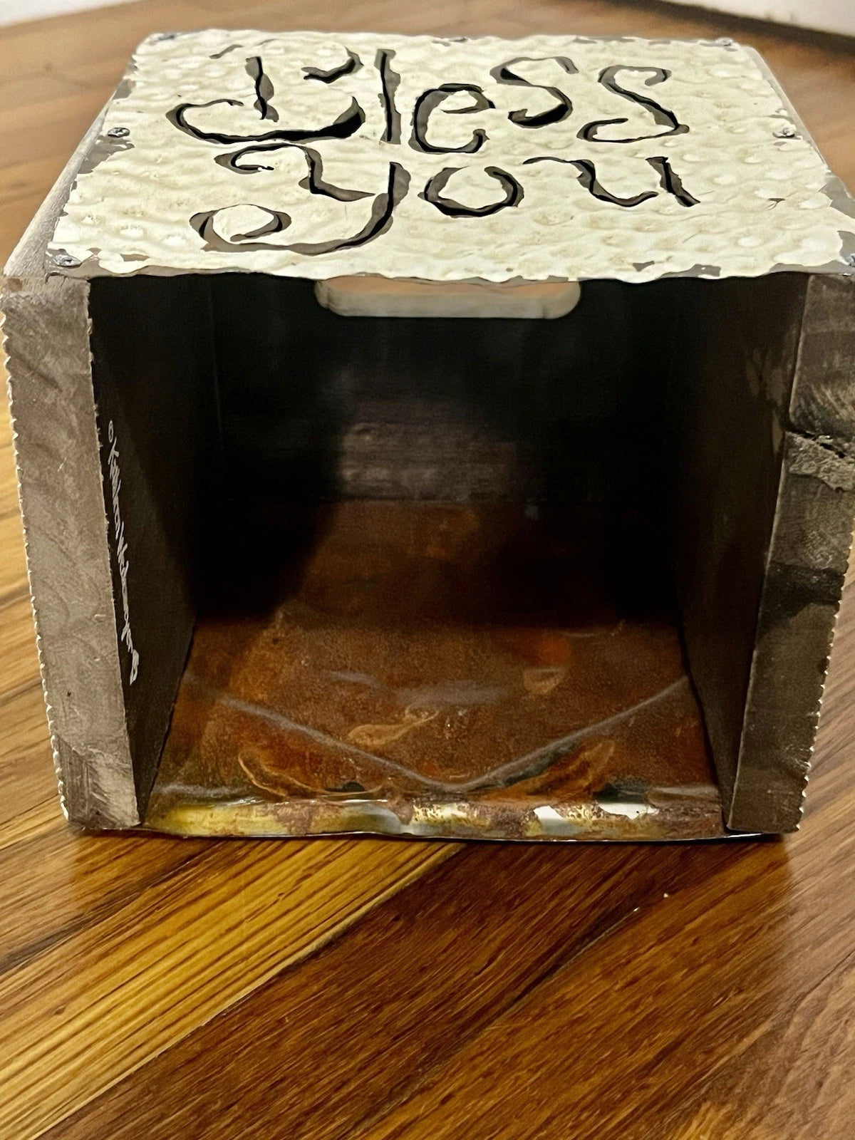 Vintage Wood Metal Bless You Tissue Box Cube Signed Kathleen Wedemeyer 6 X 6” | eBay