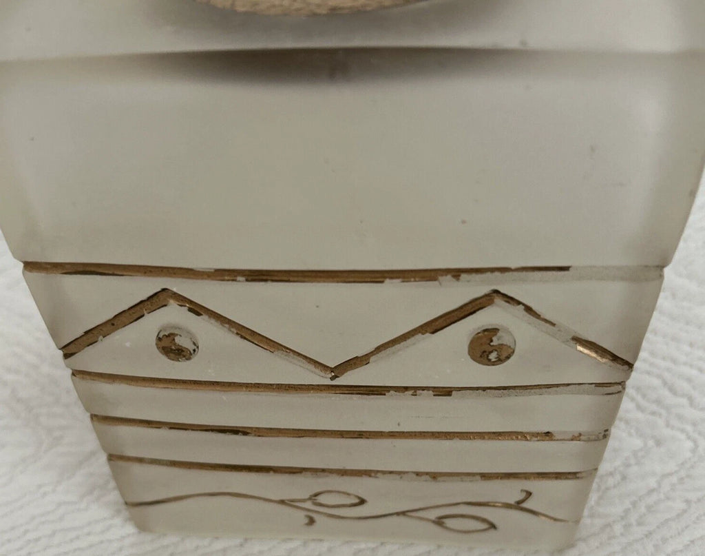 Wamsutta Monique Tissue Cube Box Cover Frosted Clear Resin Gold Accent Preowned | eBay