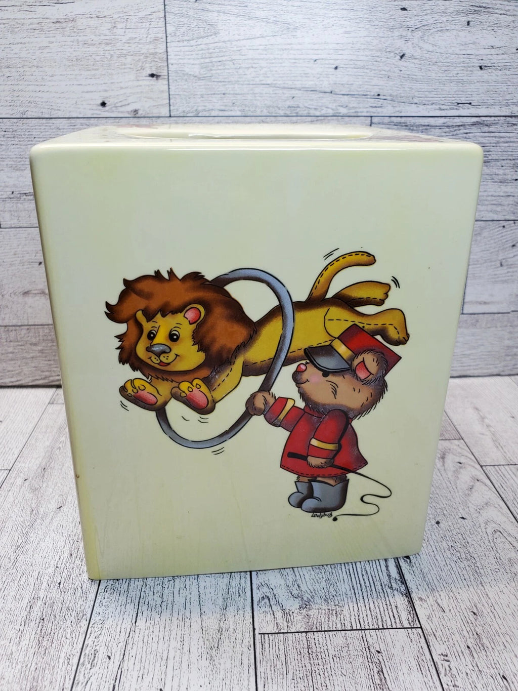 Vintage Handmade Ceramic Tissue Box Cover Baby's Room Teddy Bear Circus | eBay
