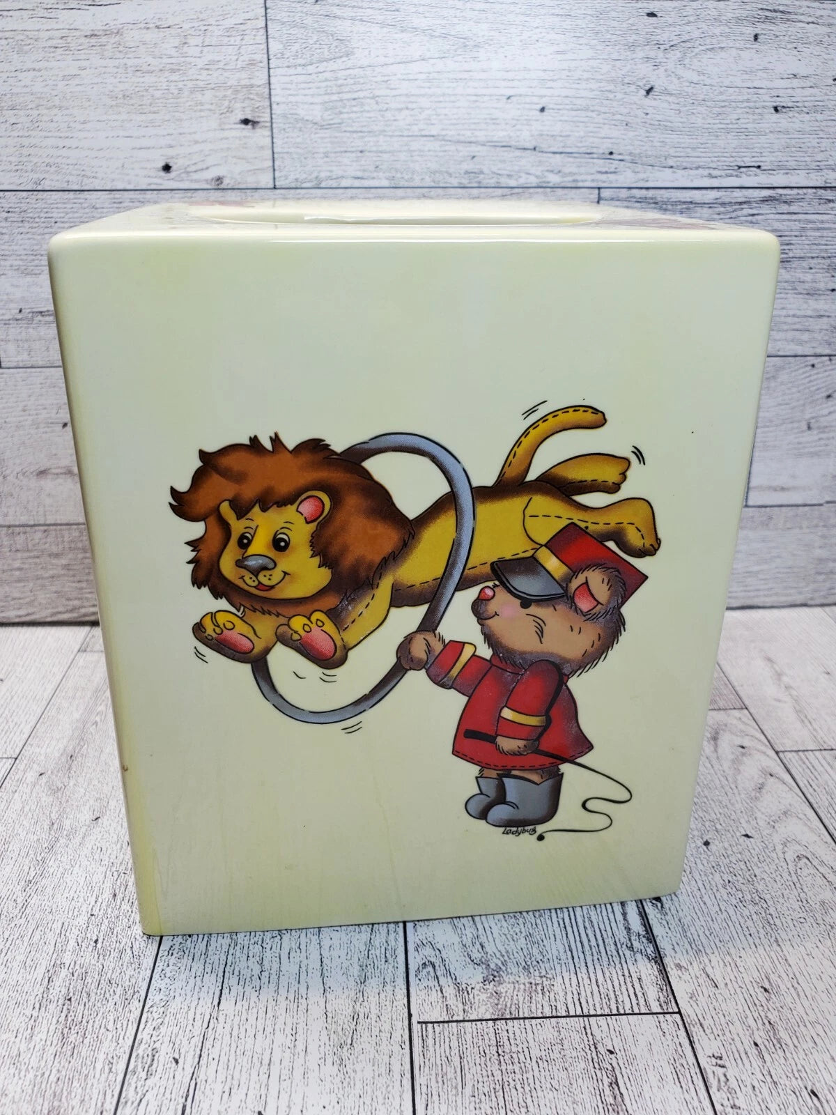 Vintage Handmade Ceramic Tissue Box Cover Baby's Room Teddy Bear Circus | eBay