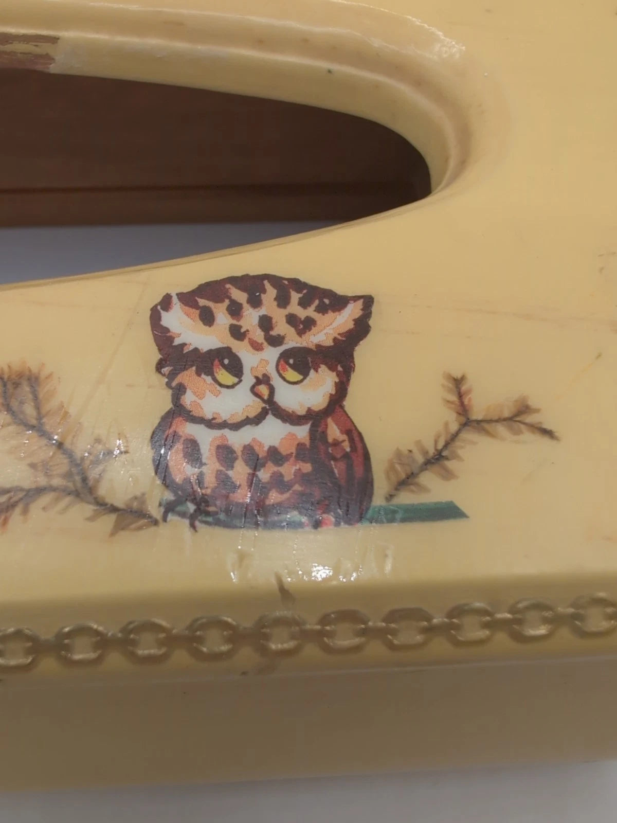 Vintage MCM Tissue Box Cover Yellow With Owl Design Wood & Plastic 11x6" | eBay