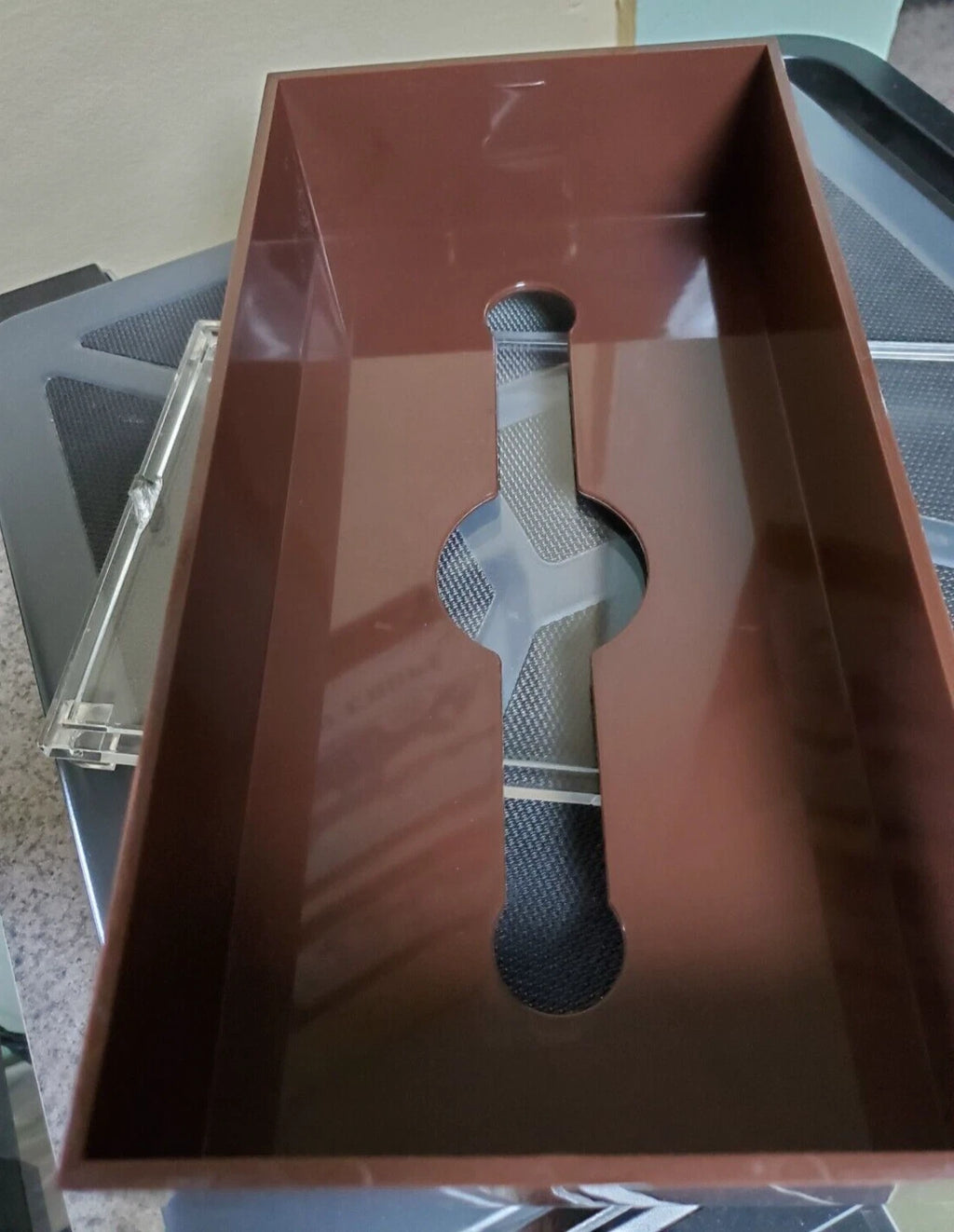 VINTAGE MCM TISSUE BOX HOLDER BROWN ACRYLIC LUCITE | eBay