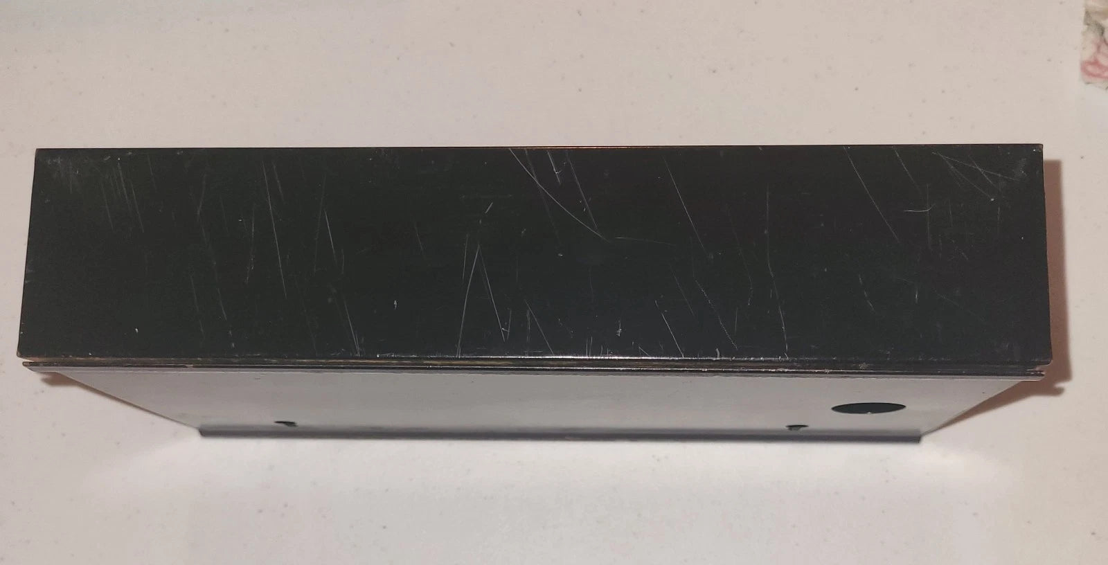 Vintage Metal Tissue Box Holder Black With Toile Flowers Hand Painted | eBay