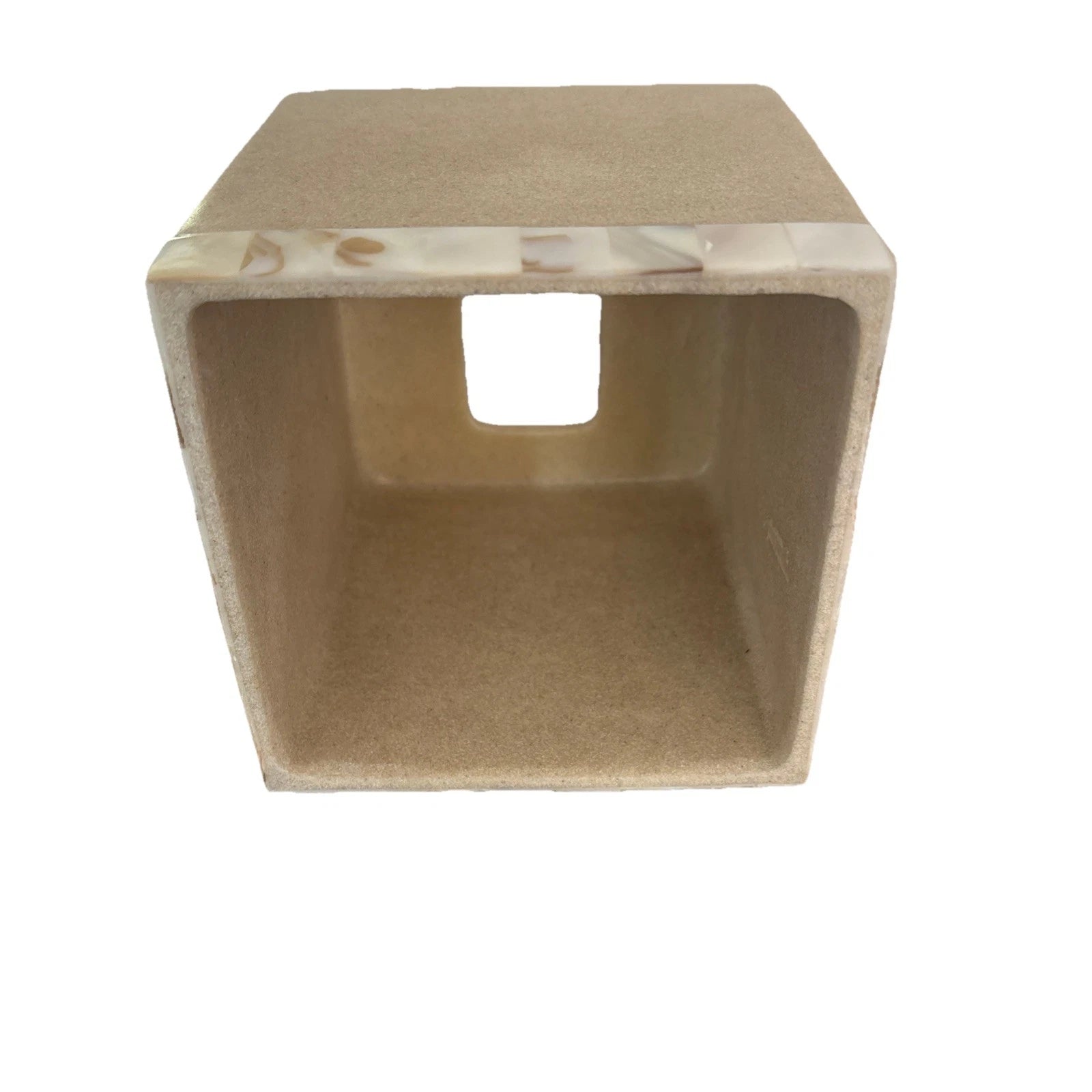 Tissue Box Cover Porcelain Mother Of Pearl Edging Light Brown/tan | eBay