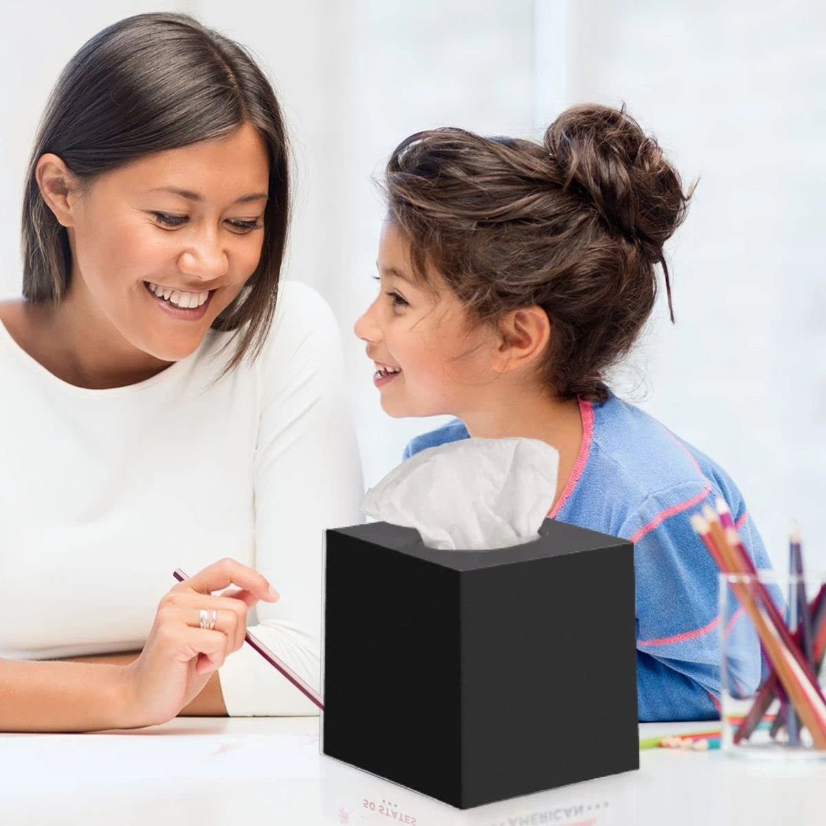 DWËLLZA Home Black Tissue Box Cover Square - Plastic Facial Tissue Box Holder... | eBay