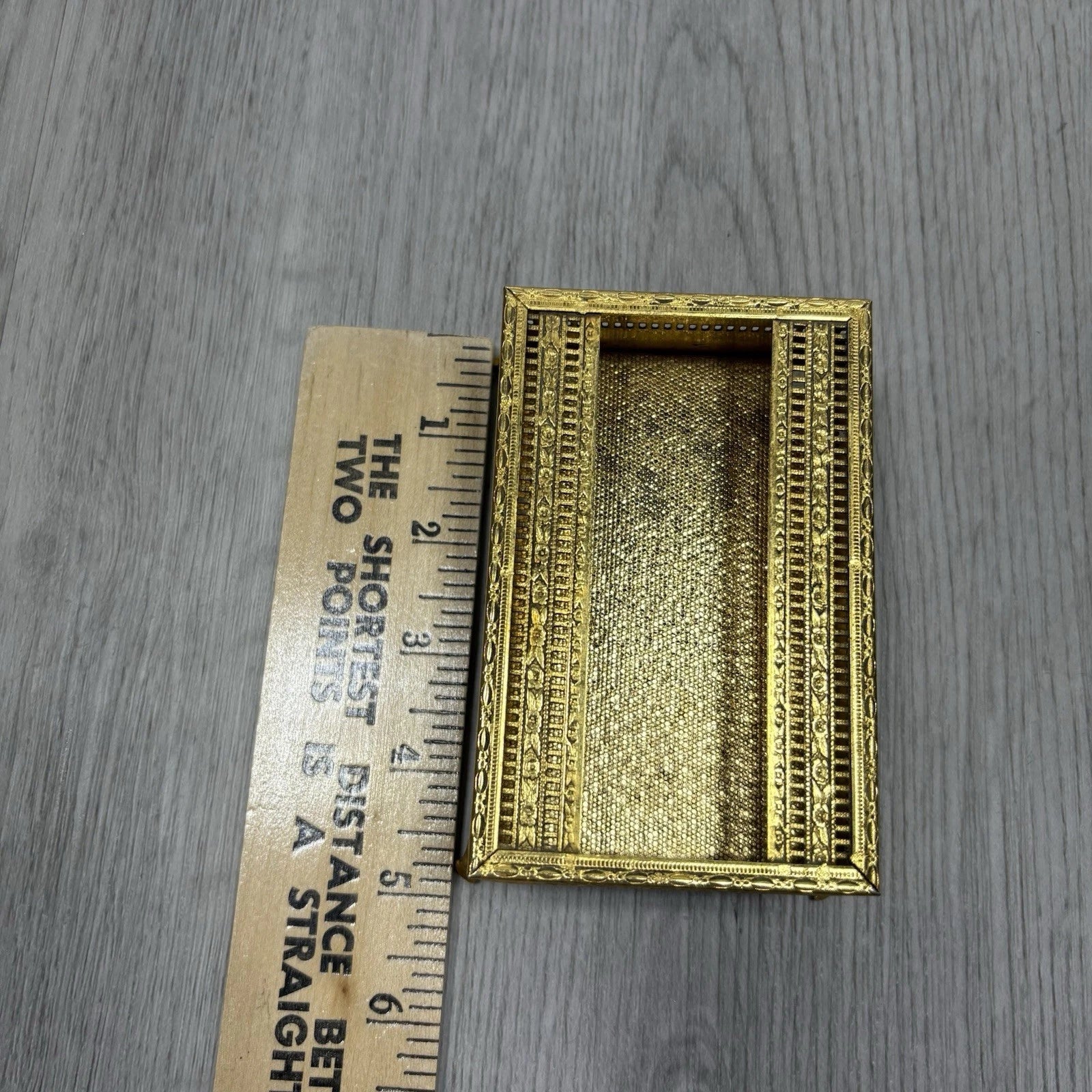 VTG Gold Ornate Tissue Box TRAVEL SIZE MINI Footed Hollywood Regency Countertop | eBay