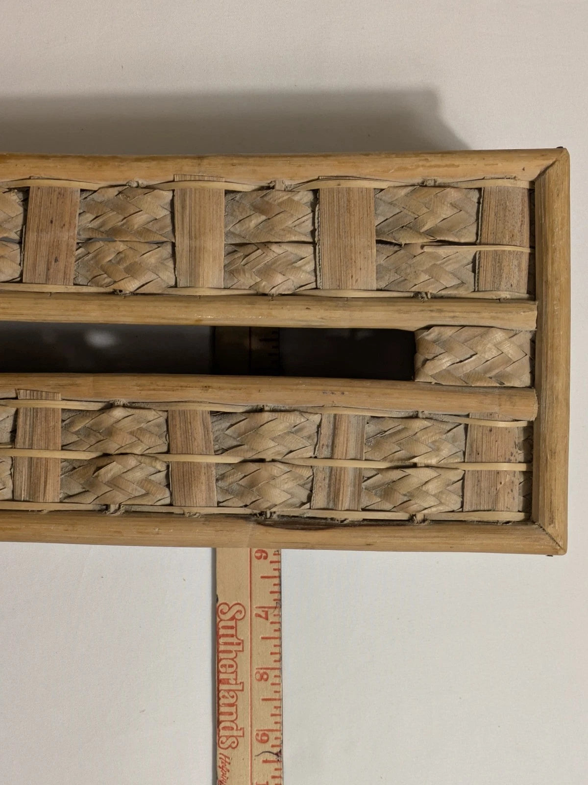 Wicker Rattan Bamboo Natural Tissue Box Cover Coastal Boho Rectangular Vintage | eBay