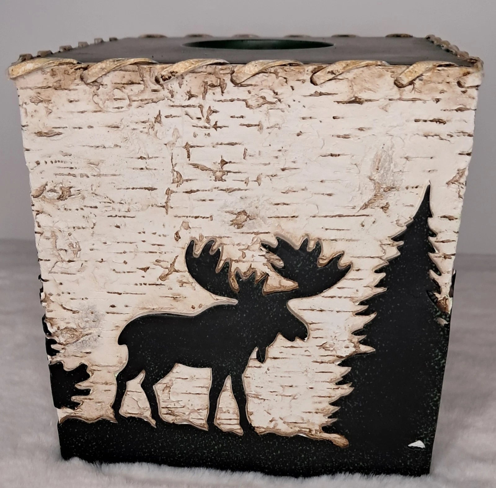 Bear And Moose Birch Cabin Tissue Box Cover Heavy Rustic Nature Country Woods | eBay