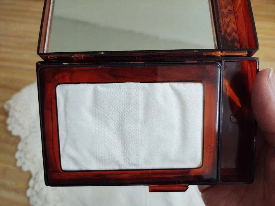 Vtg. J.S.N.Y. plastic mirrored tissue box. | eBay