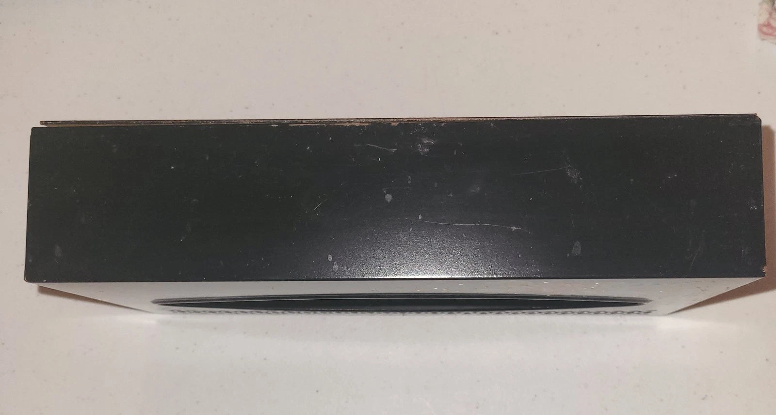 Vintage Metal Tissue Box Holder Black With Toile Flowers Hand Painted | eBay