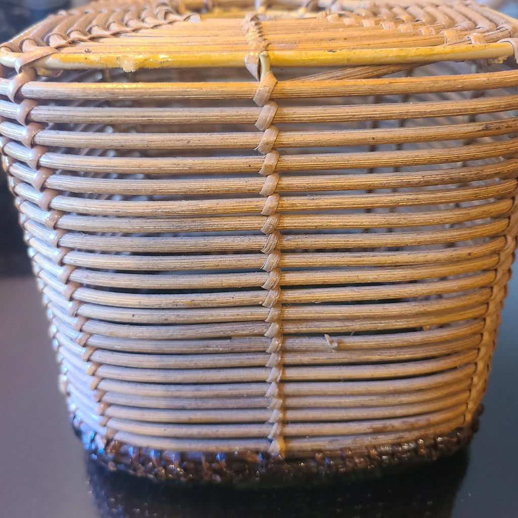 Tissue box holder in wicker rattan. 2 tone. Boho. | eBay