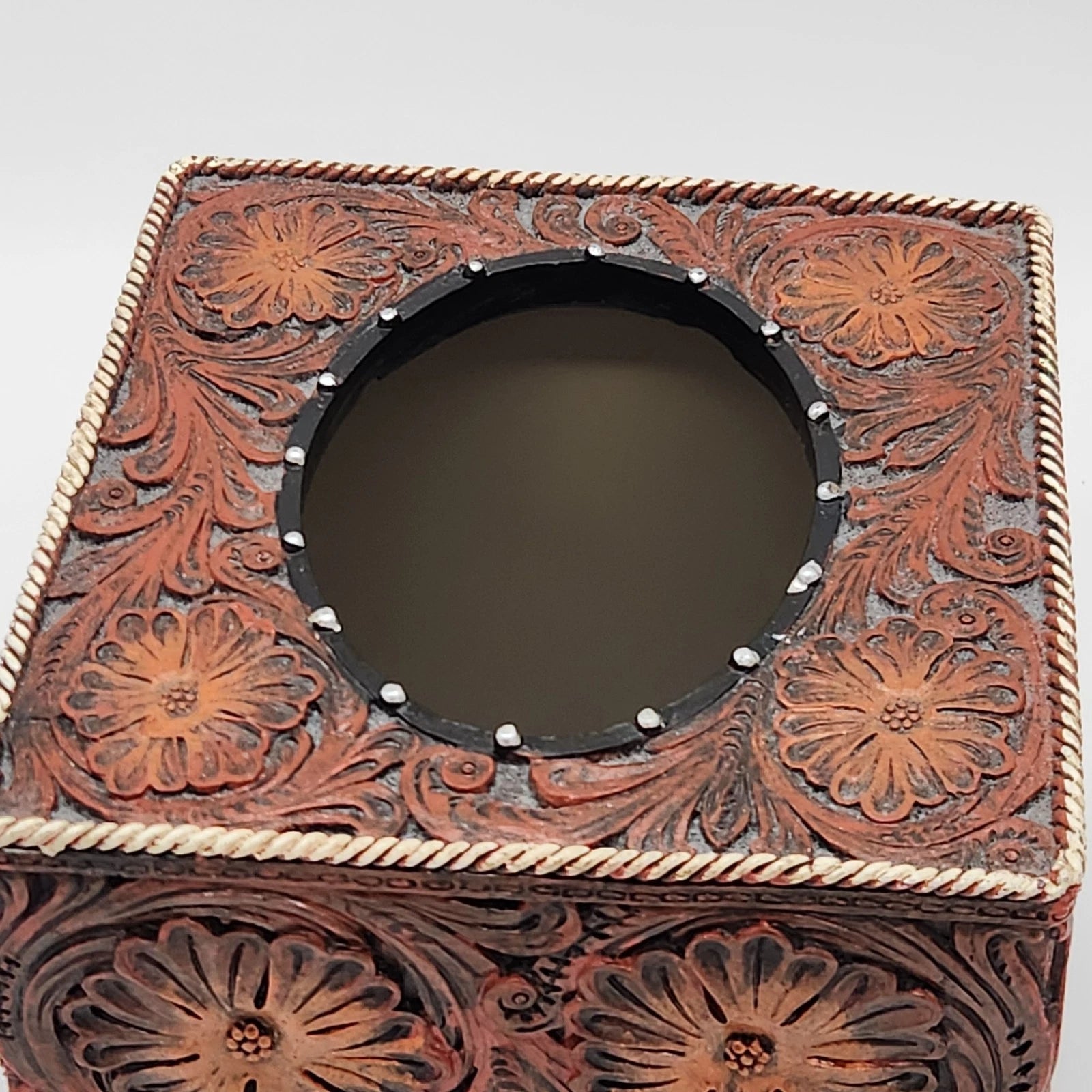 Western Tooled Leather Tissue Box Cover Polyresin | eBay