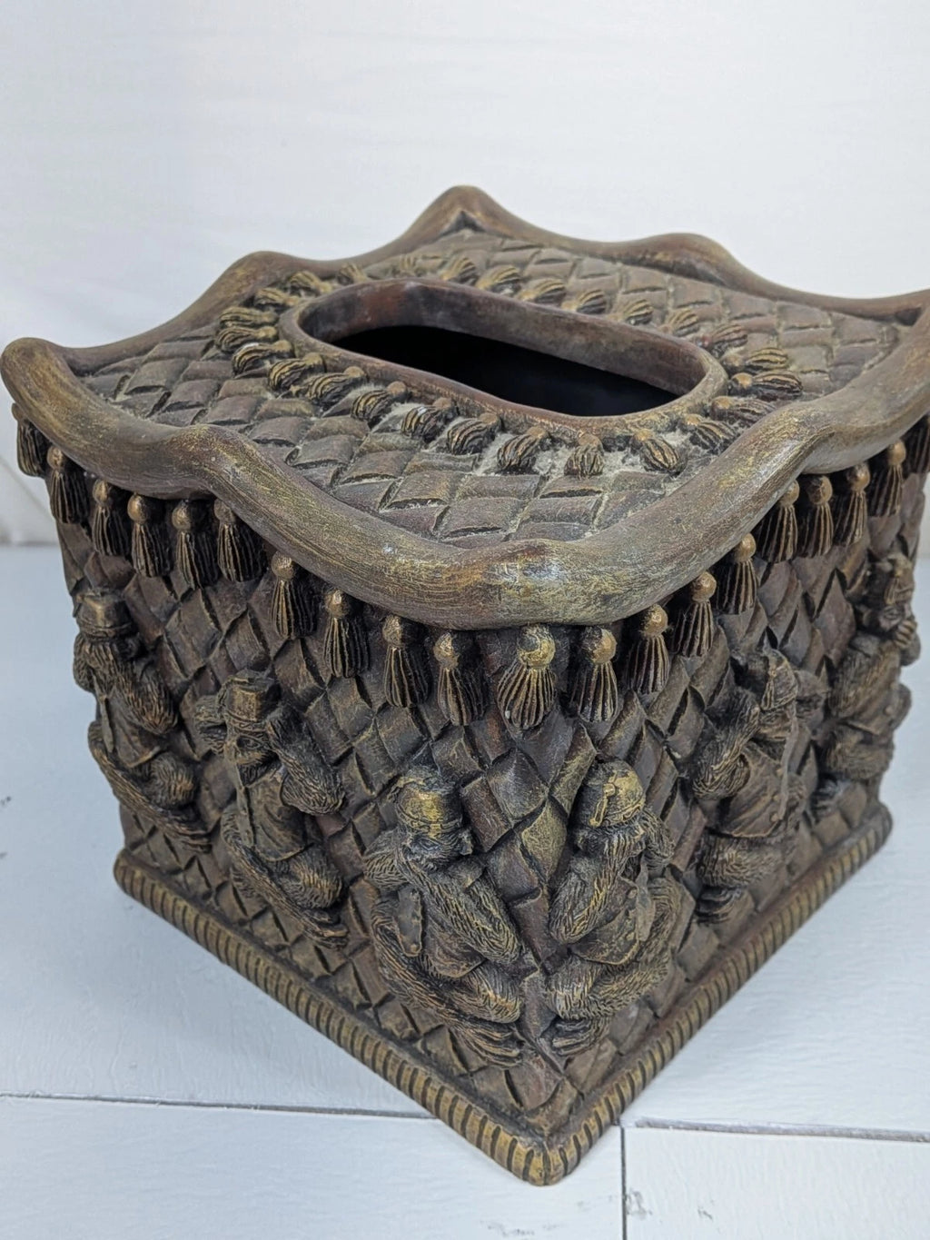 Tissue Box Cover Square Vintage Monkeys Hear No Evil See No Evil | eBay