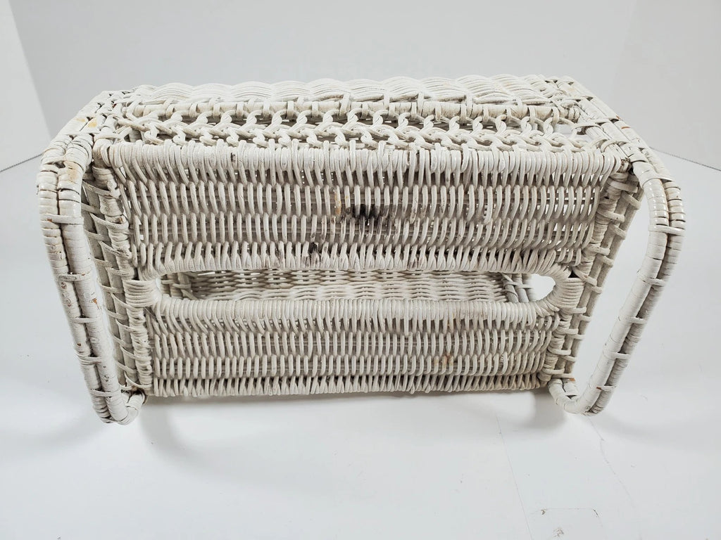 Vintage Woven WHITE WICKER Rattan Kleenex TISSUE BOX COVER RARE STYLE | eBay