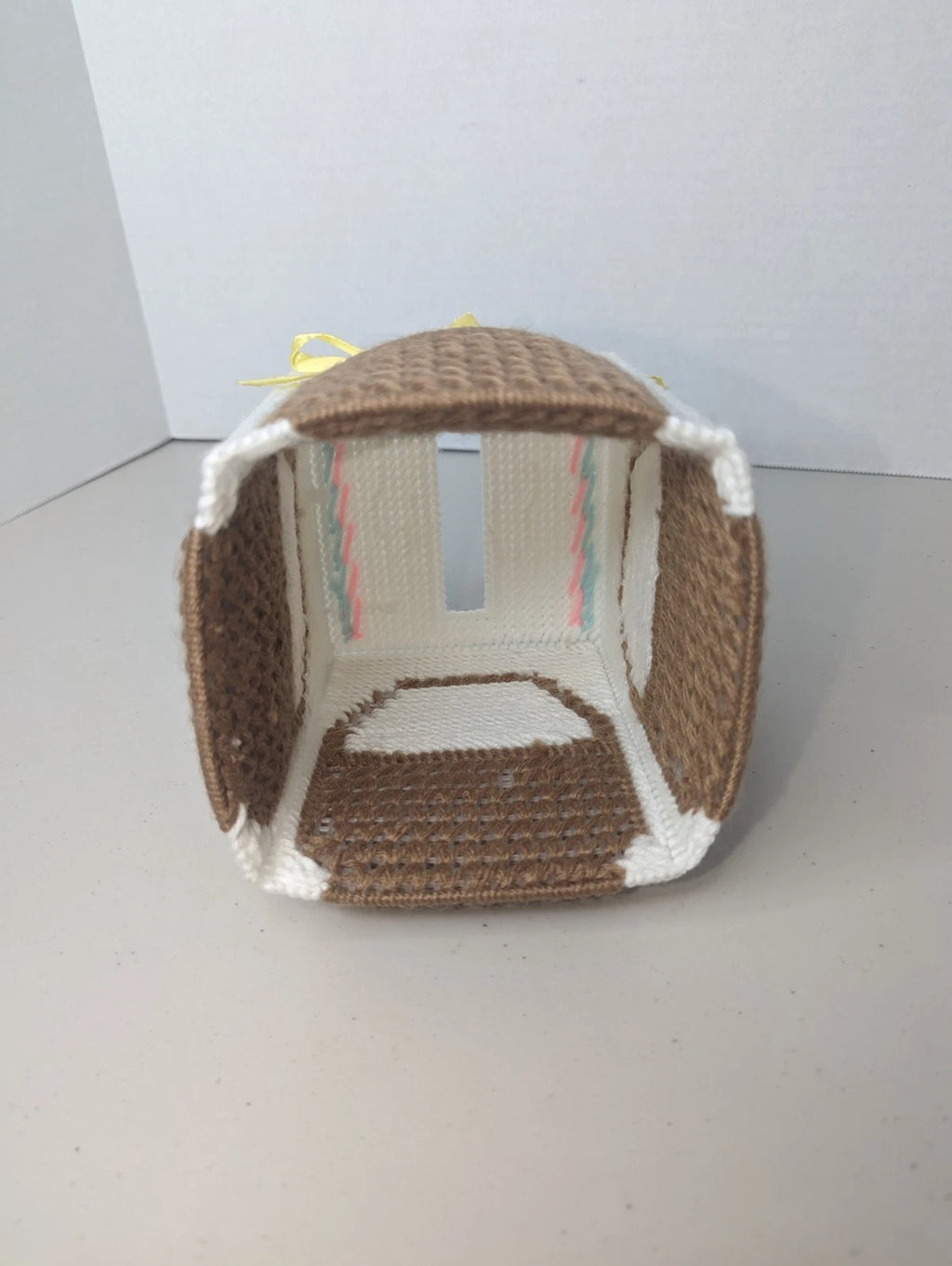 Vtg Plastic Canvas Needlepoint Easter Egg Basket Square Tissue Cover Box | eBay