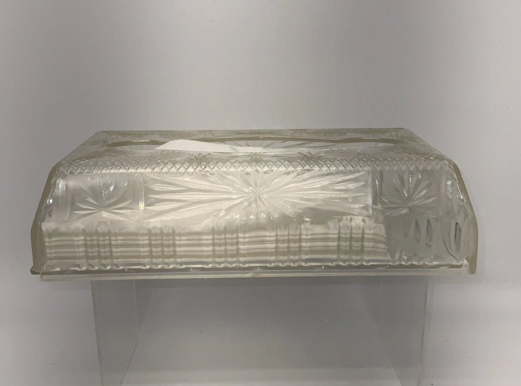 Vintage 1960s MCM Tissue Box Cover Holder Starburst Acrylic Clear Plastic | eBay
