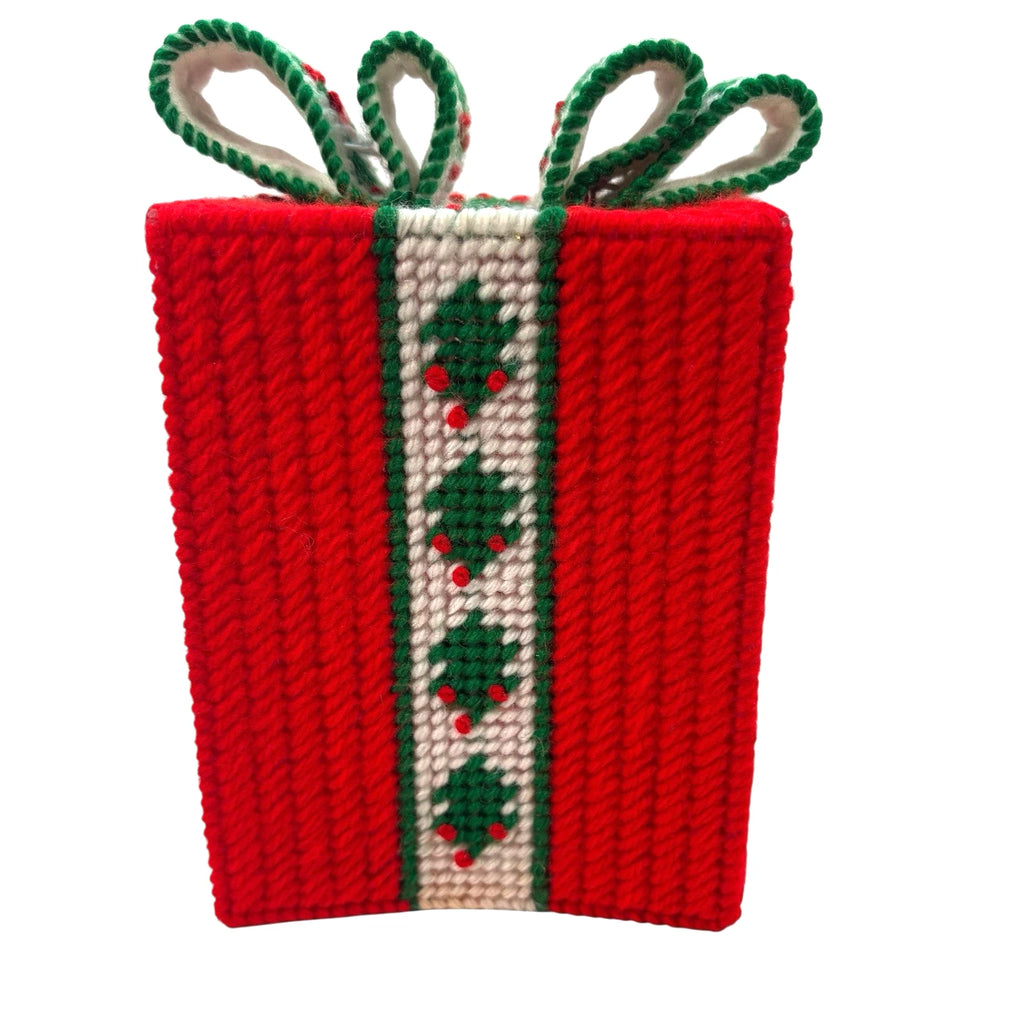 Vintage Plastic Canvas Needlepoint Christmas Square Tissue Cover Box Lot of 2 | eBay
