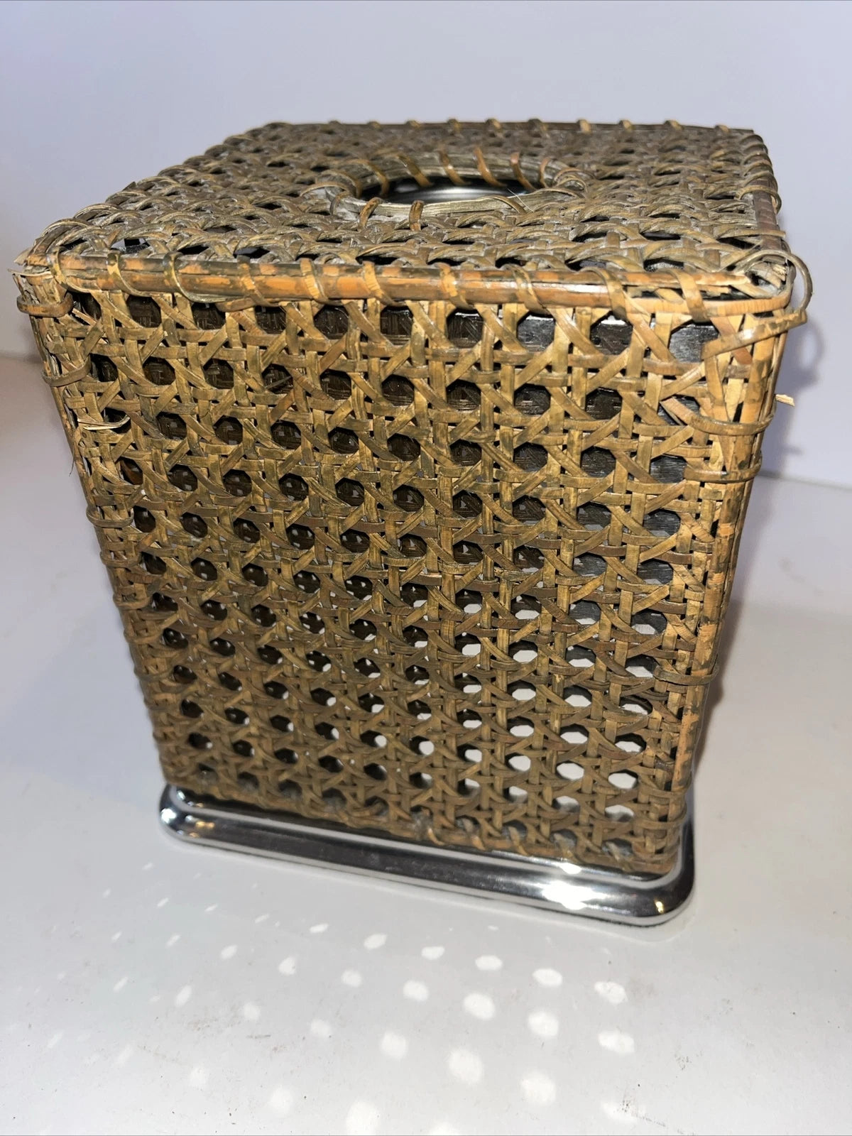 Tissue Holder Box Wicker Bamboo Rattan Cover Woven Square Natural Boho | eBay